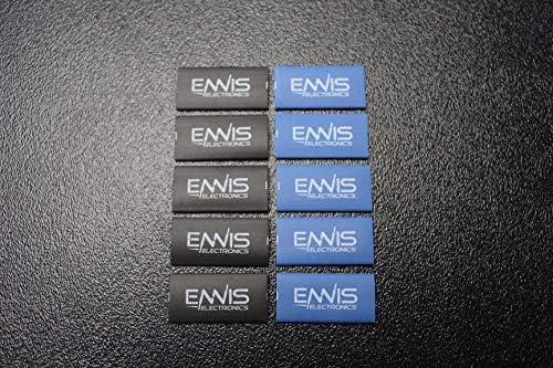 10 PCS 2/0 1/0 0 1 Gauge Blue/Black Heat Shrink Tube 3/4 X 1.5 INCH ENNIS ELECTRONICS TUBING Ring