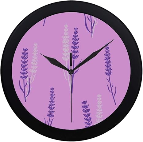 Amazon Co Jp Cwsgh 掛け時計 咲くラベンダー 壁 おしゃれ 見やすい 軽量 24 5cm 部屋装飾 寝室 オフィス 子供室 ホーム キッチン