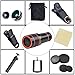 Cell Phone Camera Zoom Lens Kit, 4 in 1 HD 12X Optical Telescope Zoom Lens+ Fisheye+ Wide Angle+ Macro Lens with Universal Clip+ Tripod for iPhone 6/7/6s Plus/SE, Samsung, Google, LG and Most Phones
