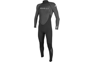 O'Neill Men's Reactor-2 3:2mm Back Zip Full Wetsuit, Lightweight Warmth with Good Flexibility for Surfing, Paddleboarding, Kayaking, Black/Graphite, X-Large Short