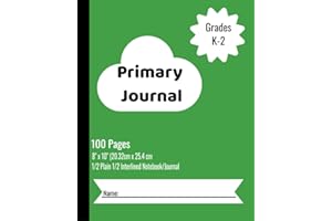 1/2 Plain 1/2 Interlined Primary Journal Notebook: Primary Composition Notebook Grades K-2