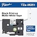Brother P-touch TZe-M251 Black Print on Premium Matte White Laminated Tape 24mm (0.94") wide x 8m (26.2') long