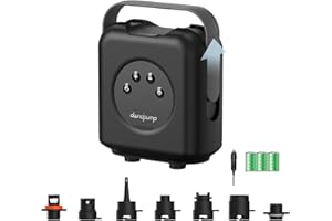 dwndpump Paddle Board Pump Electric, Rechargeable 20 PSI High Pressure SUP Pump, Portable Dual-Stage Inflation, Auto-Off & 12V DC, for Paddle Board, Kayaks, Mattress, Kite Wings, Tents