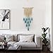 WINOMO Macrame Wall Hanging Tapestry Woven Bohemian Tapestry Geometric Wall Art Decor 90 x 45cm (Beige and Blue)