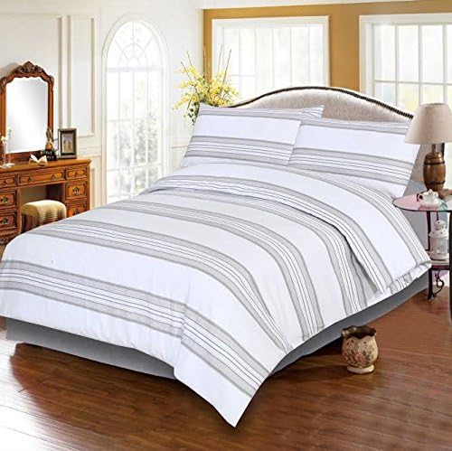GMTEXTILE 100% Brushed Cotton Flannel Bedding, GSM 400, Quilt Duvet Cover with 2 Pillow Cases (Double) (200 x 200 cm)