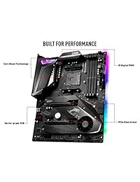 MSI MPG X570 Gaming PRO Carbon WiFi - Placa base (AMD AM4, DDR4, PCIe 4.0, SATA 6Gb s, M.2, USB 3.2 Gen 2, AX Wi-Fi 6, HDMI, ATX)