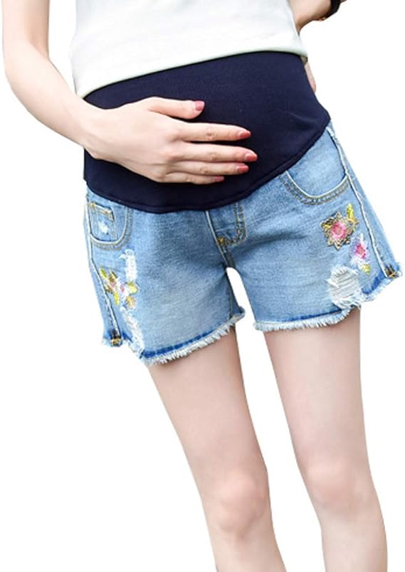 plus size maternity jean shorts