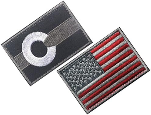 QuYTO USA and Colorado Flag Patch Military Patch / Velcro Morale 2 pcs (3"x2", USA and Colorado 8)