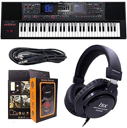 Roland PK E-A7 61 Key Expandable Arranger Keyboard + ISK HP2000 Headphone w/Free 3.5mm AUX Cable & Magnet Car Mount