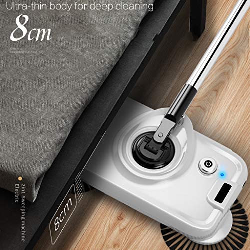 Wrwgl Wireless Electric mop Powerful Cleaner Rotary Scrubber and Buffer Hardwood Polish Tiles Vinyl Marble and Laminate Flooring Rotating Maid Chargeable,Blue