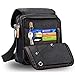 Harwish Men's Multifunctional Canvas Messenger Handbag Outdoor Sports Over Shoulder Crossbody Side Bag (Black-Large)
