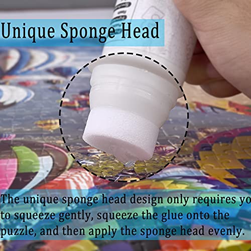 YAKAMOZ Updated Jigsaw Puzzle Glue with New Sponge Head for Adults and