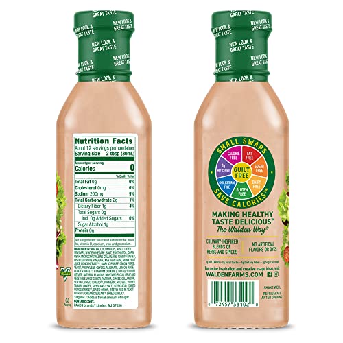 Walden Farms Thousand Island Dressing 12 oz. Bottle (2 Pack) Creamy