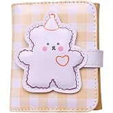 Cute Small Wallet for Girls Women Tri-folded Wallet Cash Pocket PU Leather Bunny Bear Print Card Holder Coin Purse with ID Window (LBear)