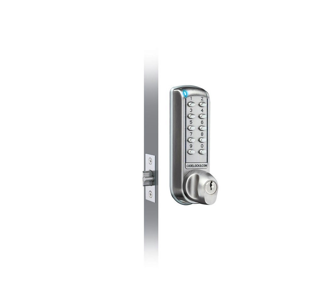 Codelocks 2255 BS CL2255 Tubular Mortice Latch Electronic Lock, PVD Brushed Steel