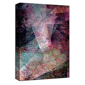 Canvas Wall Art Abstract Ink Collage Design Painting Artwork for Home Prints Framed - 12x18 inches