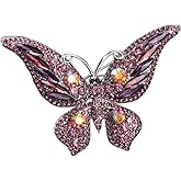 Crystal Rhinestone Butterfly Brooch Elegant Lapel Pins Dress Accessories Jewelry Gift For Women Girls