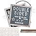 Rustic Wood Frame Felt Letter Board 12x12 inches. Pre-Cut Letters. Additional Symbols & Emojis, Letter Storage Case, Farmhouse Block Stand