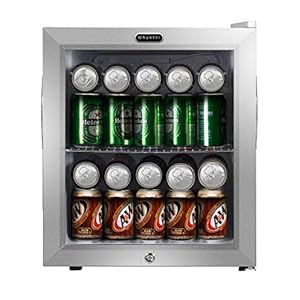 Whynter BR-062WS, 62 Can Capacity Stainless Steel Beverage Refrigerator with Lock, White