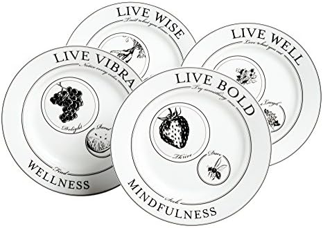 Livliga Celebrate Portion Control Side Plates, Set of 4