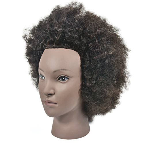 image for ErSiMan Afro Professional Female Cosmetology Mannequin Head with 100% 