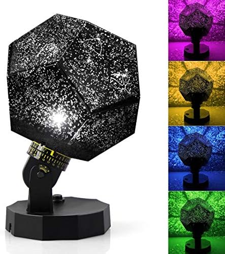 Lisnec DIY Night Light Baby Star Projector, Star Sky Night Light, Multicolor Changing Lighting LED Starry Rotating Projection Lamp Gift for Kid Children Girl with USB Cables