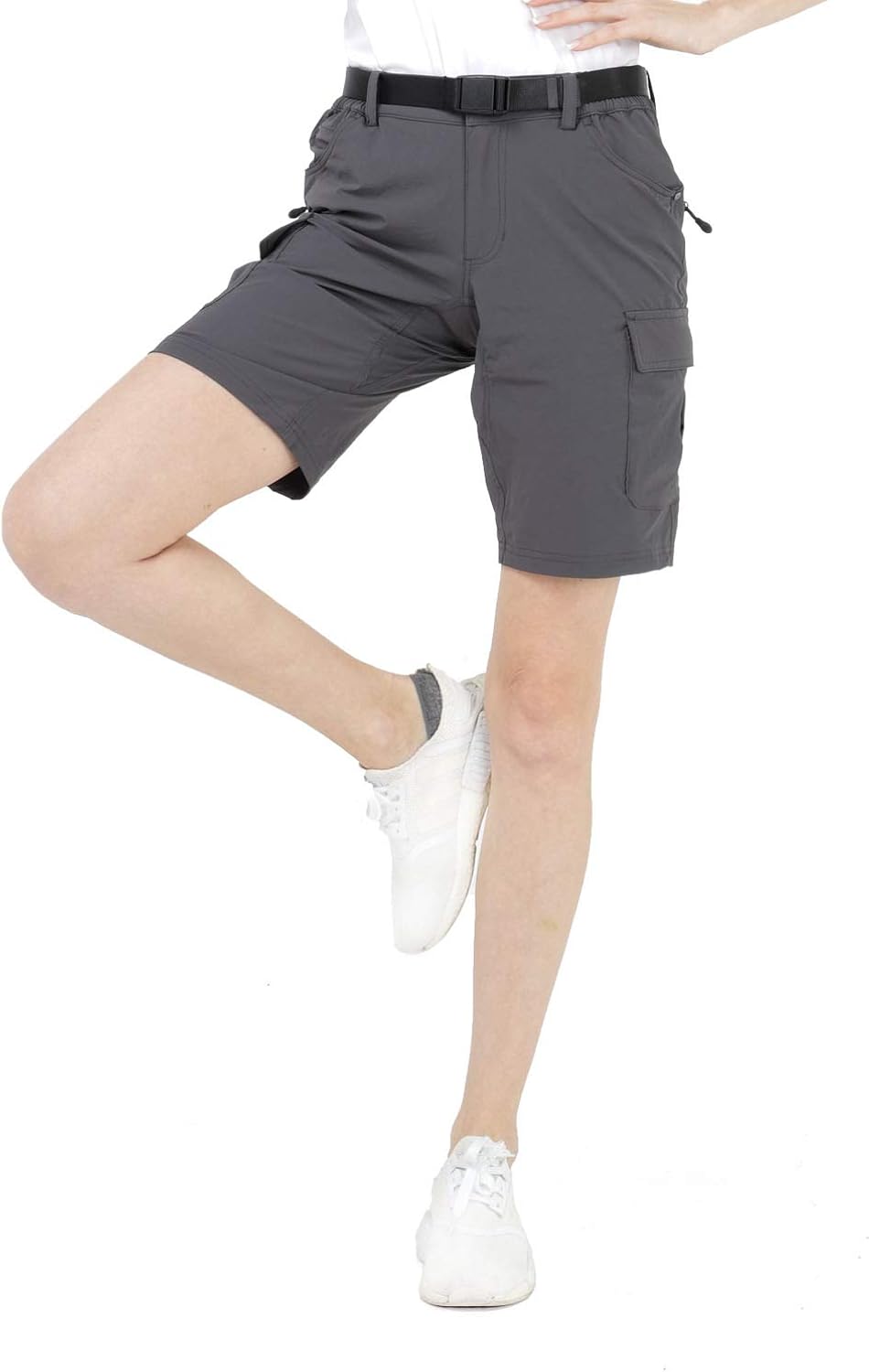 MIER Women Nylon Hiking Shorts Quick Dry Outdoor Workout Cargo Shorts