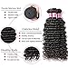 8A Brazilian Virgin Hair Deep Wave Bundles With Closure 100% Human Hair Bundles With Closure Unprocessed Virgin Hair Bundles Hair Weave Deep Curly Human Hair Extensions(14 16 18+14 free part)