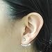 Sterling Silver Ear Jackets Earrings Chic Bead Ball Stud Ear Jackets Swing Front Back 2 In 1 Earring Cuff Set For Birthday Graduation Party Women