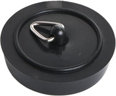 Merriway BH02224 Bath Plug 45mm Black Replacement Drain Stopper 2 Pieces