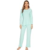 WiWi Pajamas Set for Women Super Soft Long Sleeve Pj Cooling Sleepwear Lounge Sets Loungewear Viscose from Bamboo S-XXL