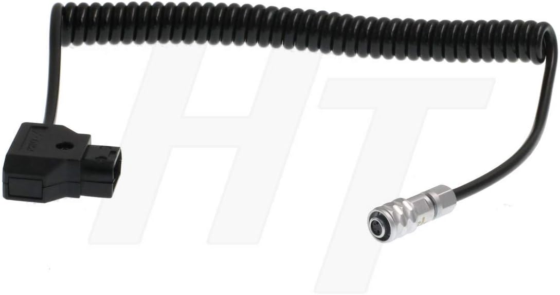 HangTon BMPCC 4K 2 Pin DC Plug Coiled Power Cable for Blackmagic Design Pocket Cinema Camera 4K