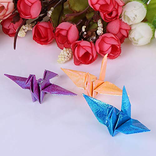 Origami Paper, 100 Sheet Shiny Single Sided 10 Rainbow Color Square Folding Paper Pack for Crane, Stars, Airplanes, Planes, Animals Kids Arts and DIY Crafts,Decoration Paper-6 inch(100-Glitter) - Thumbnail 5