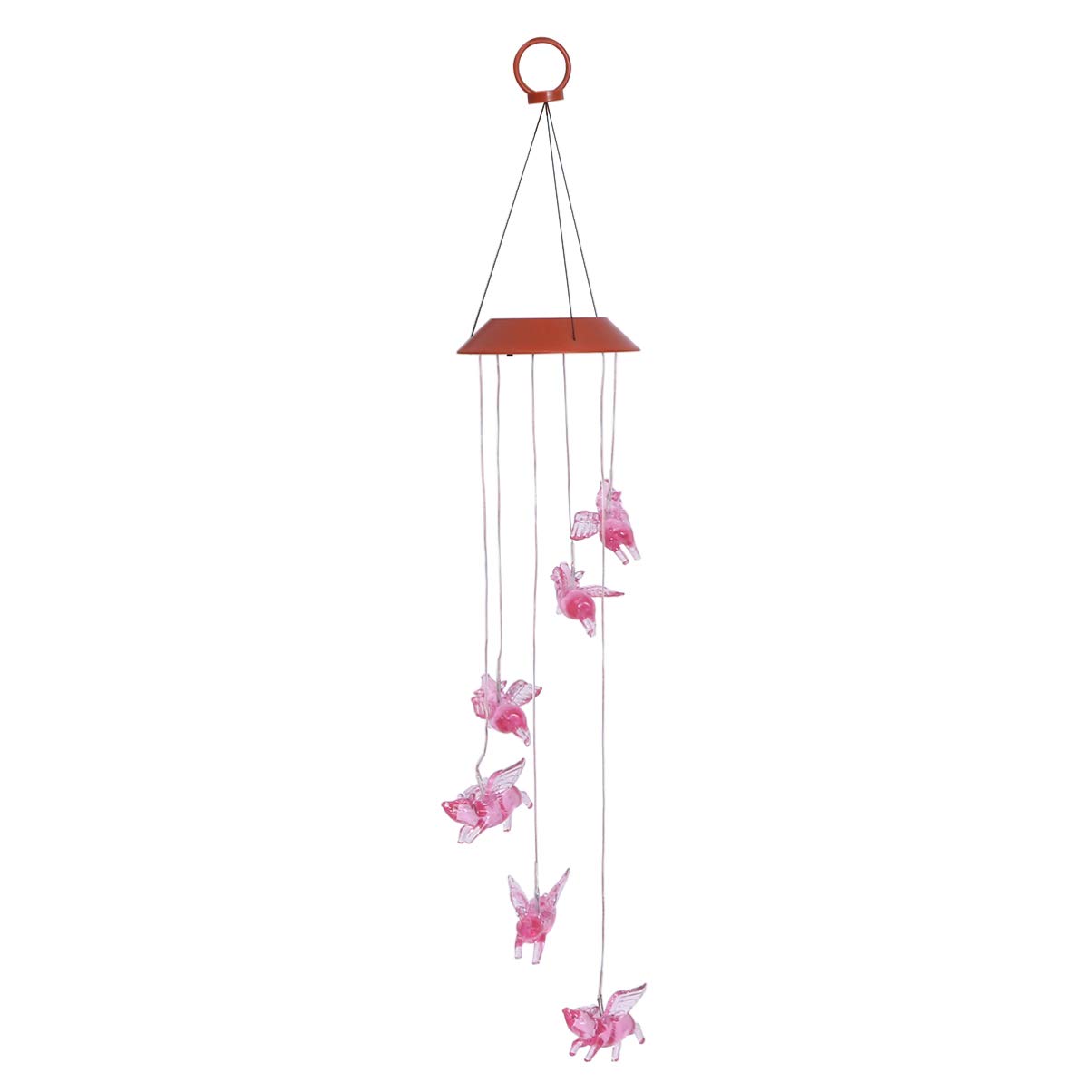 Uonlytech LED Solar Fly Pigs Wind Chime RGB Color Changing Hanging Light Decorative Garden Light for Home Yard Patio Party Hanging Decoration
