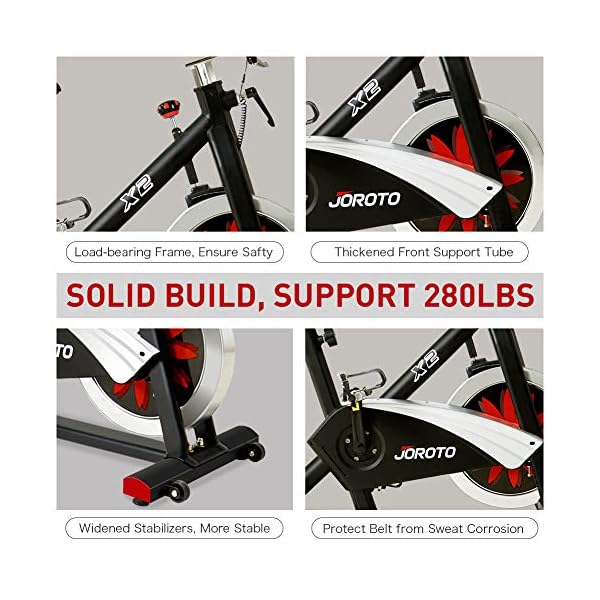 JOROTO X2|X2PRO Exercise Bike, X4S Bluetooth Stationary Indoor Cycling Bike with Readable 100 Levels Magnetic Resistance, Plus 12.6 inch Tablet Bracket Exercise Bikes for Home - Image 3