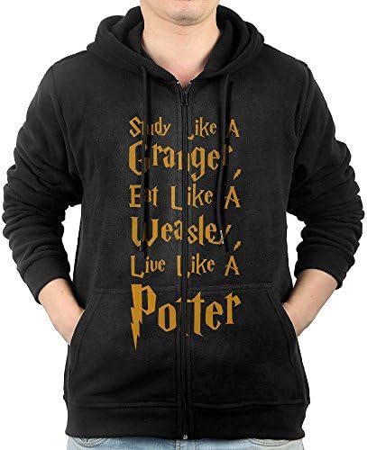 JOYLIAN Sweatshirt Hoodie With Pocket Zipper For Womens Mens Study Like A Granger Eat Like A Weasley Live Like A Potter Summer Sweatshirts Tops Pullover