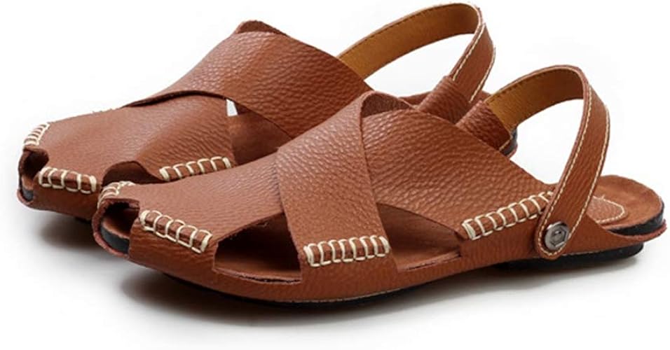 Amazon Ziv Nat サンダル メンズ オシャレ オフィスサンダル 通気性 ドライビングシューズ オフィスサンダル 歩きやすい スリッポン 牛革加工レザー Ziv Nat ファッションサンダル