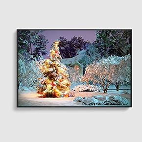 Framed Canvas Home Artwork Decoration Merry Christmas Canvas Wall Art for Living Room, Bedroom - 16x24 inches