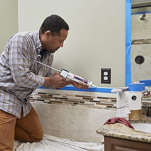 GE Ultra Seal Siliconized Acrylic Latex Caulk, White, 10.1oz