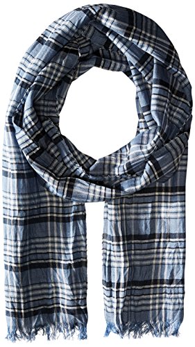 John Varvatos Star U.S.A Men s Shirt Plaid Scarf, Ocean, One Size
