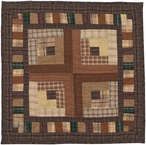 Country Log Cabin Wall Hanging Quilt 18 Inches by 18 Inches 100% Cotton Handmade Hand Quilted Heirloom Quality