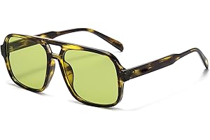 Breaksun Retro Aviator Sunglasses for Women Men Trendy Classic 70s Square Aviator Sun Glasses Vintage Shades