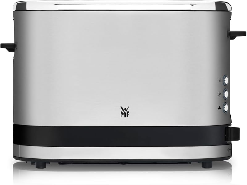 Küchenminis 1-Scheiben Toaster Langschlitz XXl-Toast, Mini Toaster mit Brötchenaufsatz 7 Bräunungsstufen Überhitzungsschutz 600W Edelstahl matt