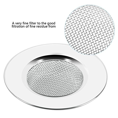 2 PCS Stainless Steel Sink Strainer SiFree Waste Plug Bathroom Hole Hair Filter Perfect for Kitchen Sinks, Rim 3in Diameter - Thumbnail 4