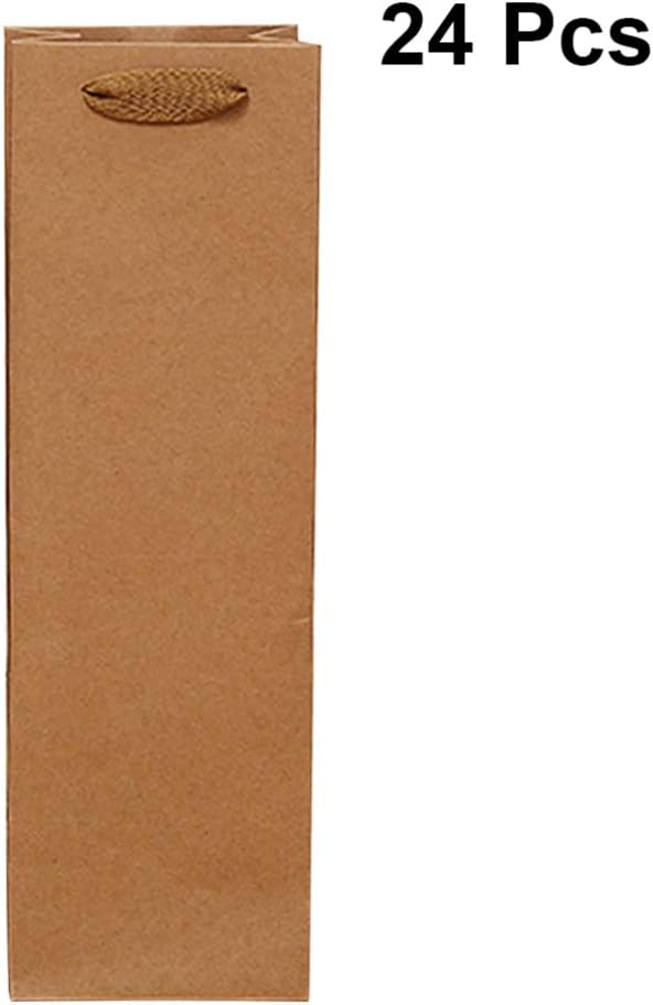 VORCOOL Pack of 24 Kraft Paper Wine Bags for Wine Bottles and Spirits Whisky (Simple Container 11 x 9 x 35 cm) - Image 5