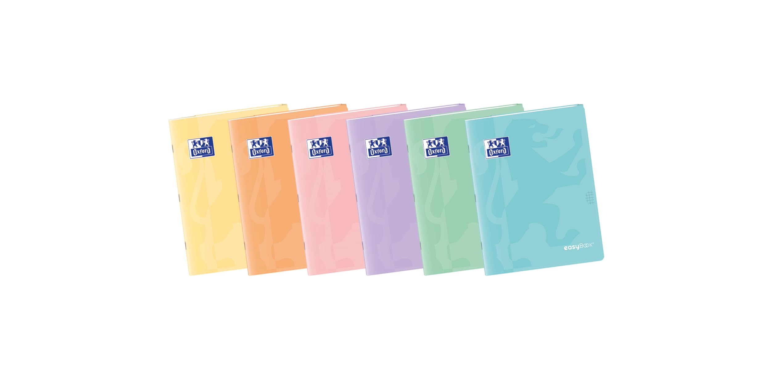 Oxford, A5 Stapled Notebooks, 4x4 Squares, Plastic Cover, 48 Sheets, Pack 10 Notebooks, Pastel Colours