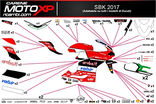 Stickers decal moto Ducati 1299 959 Panigale Racing SBK 2017