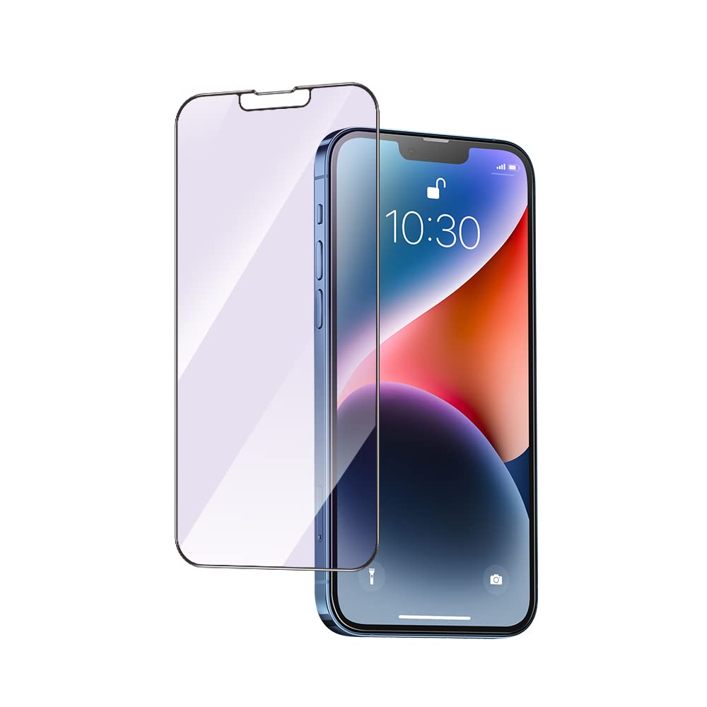 PERFECTSIGHT Anti Blue Light Tempered Glass Screen Protector Compatible with iPhone 14 2022, iPhone 13, iPhone 13 Pro 6.1 inch, Eye Protection Blue Light Blocker, HD Clear Anti Fingerprint Anti Eye Fatigue 6X Stronger
