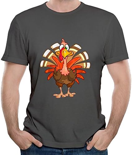 Eijudge Thanksgiving Turkey Men's Short Sleeves Pure Color T-shirt