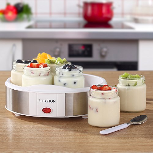 Купить Flexzion Maker Machine with 7 Yogurt Containers Glass Jars